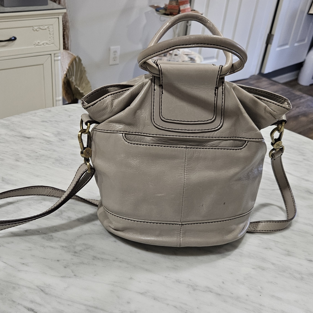 HOBO Cream Leather Satchel